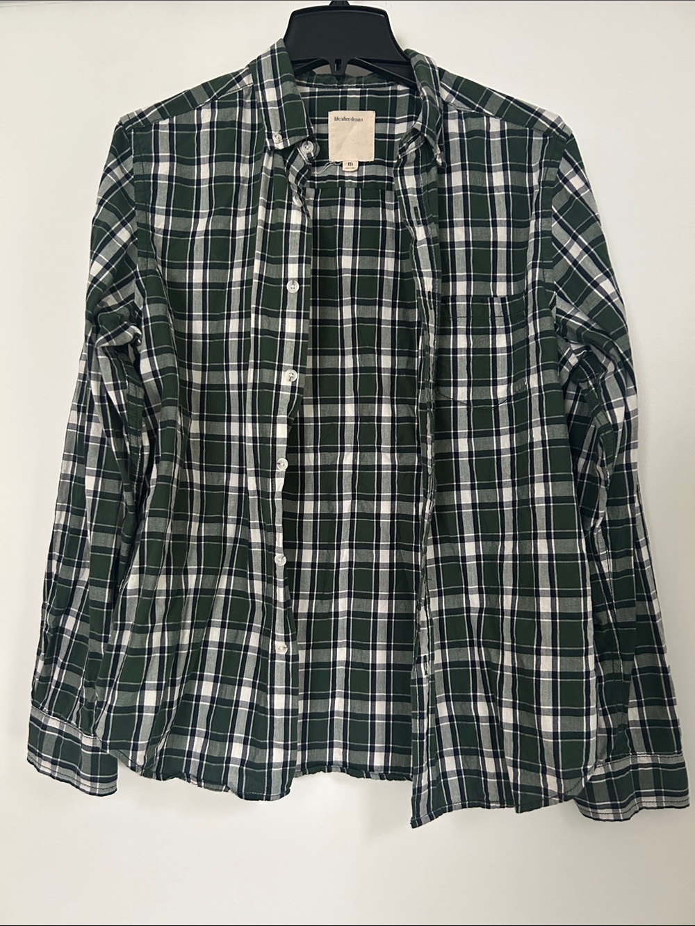 Life After Denim 100% cotton Green White Plaid